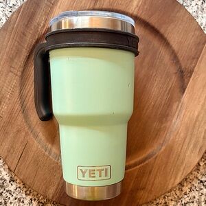 ♥️💖 Yeti Rambler Tumbler Cup Seafoam with Added Carry Handle Blue Green 30 oz